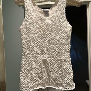 Ann Taylor White Crochet Top
